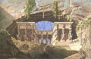 Karl friedrich schinkel, The Portico of the Queen of the Night-s Palace,decor for Mozart-s opera Die Zauberflote